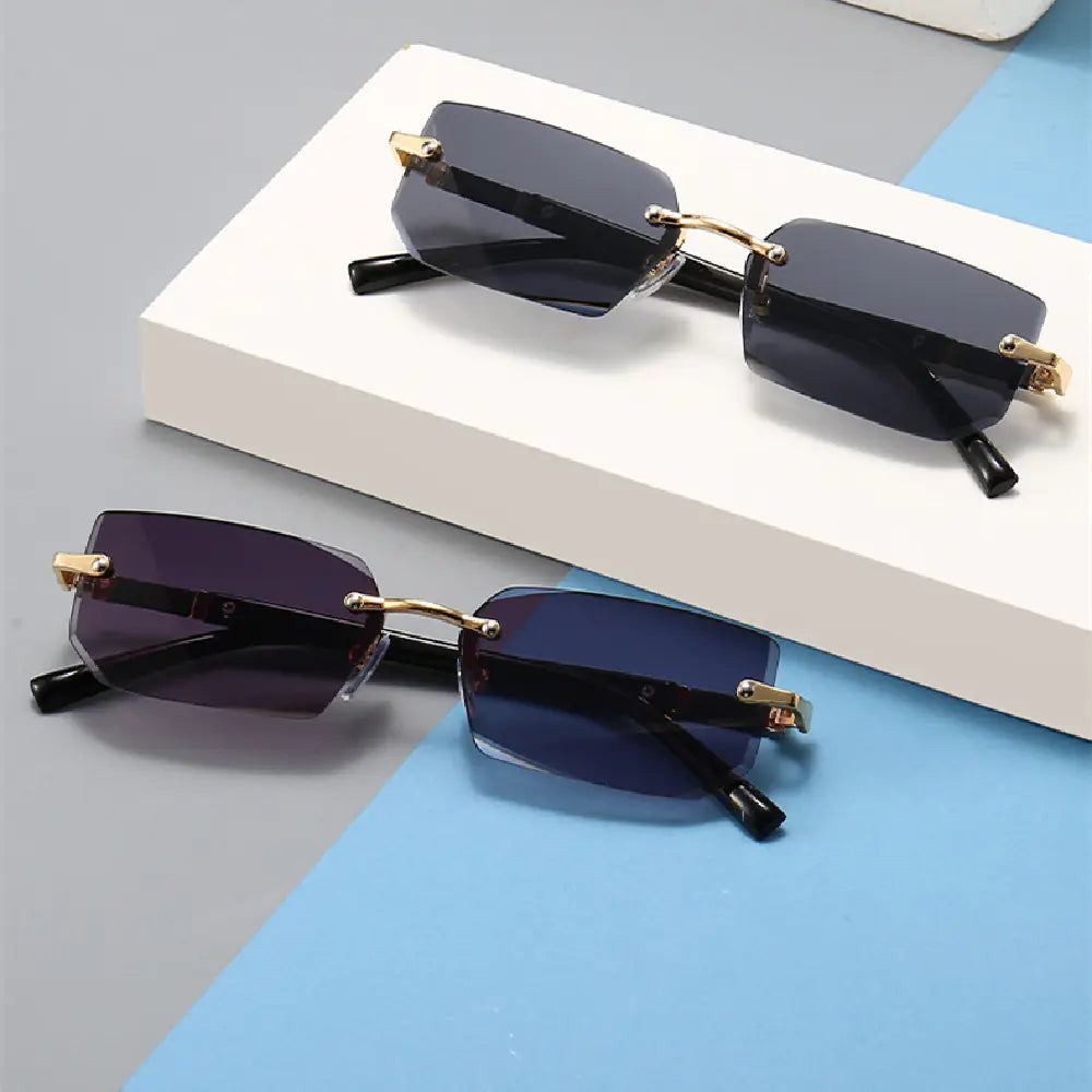 Rimless Tinted Sunglasses for Summer Unisex