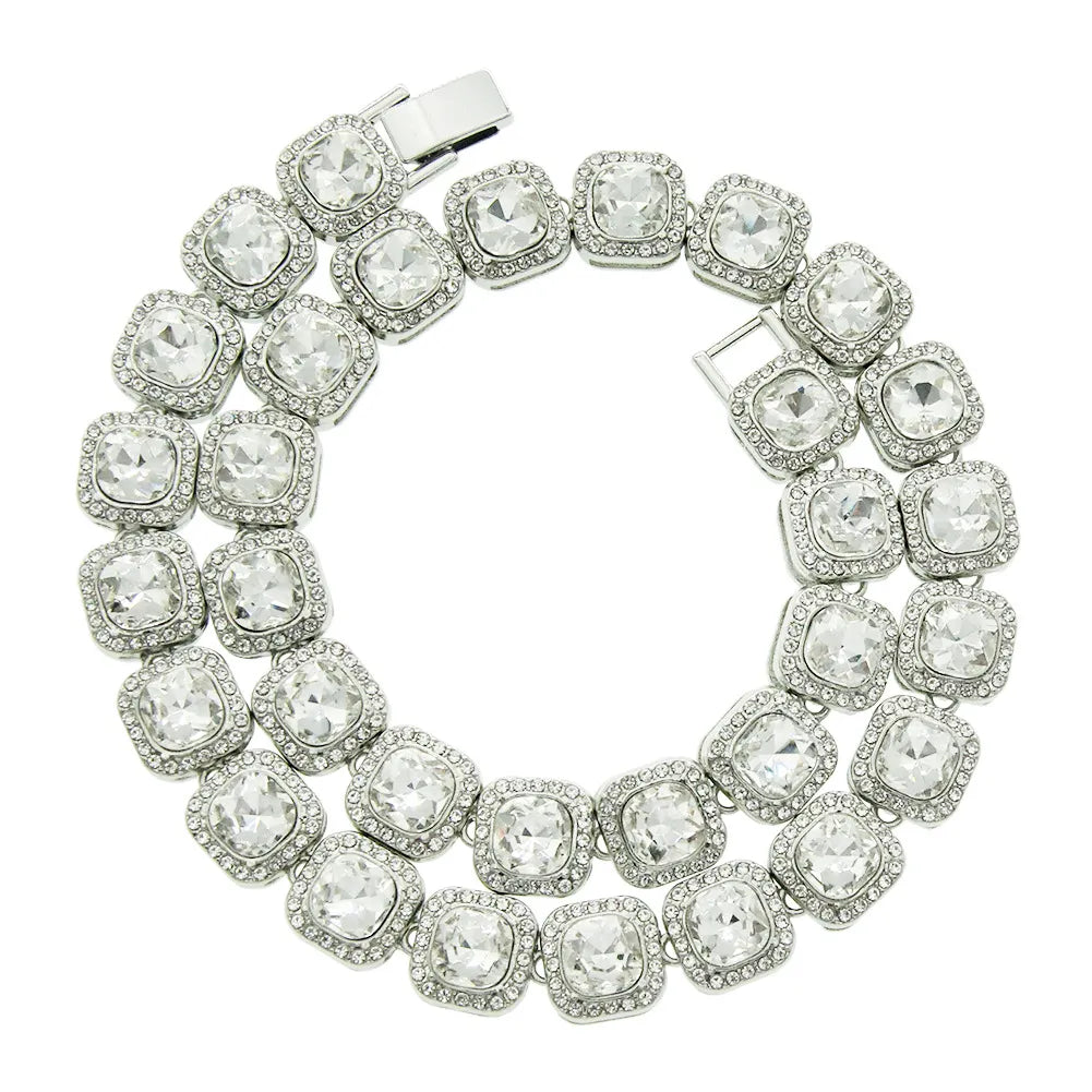 Iced Out Cluster Tennis Chain